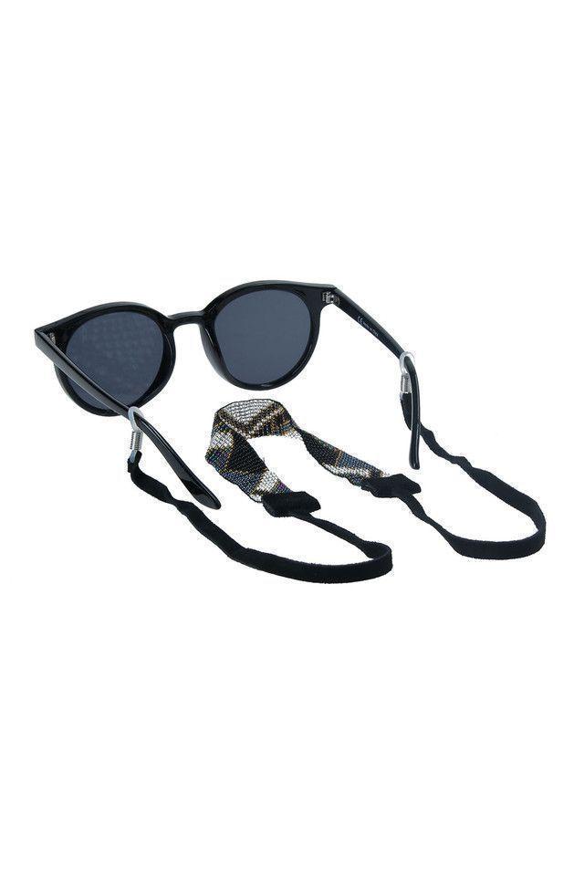 Strap De Anteojos De Sol Negro, Plateado Y Dorado Black Nitro Zigzag Humana-1