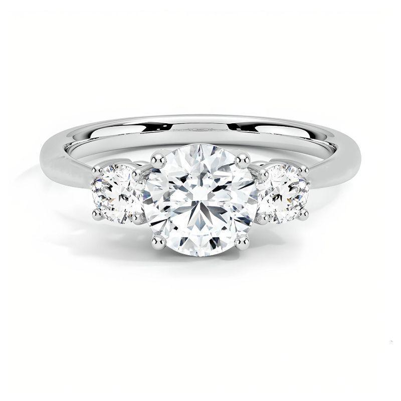 ANILLO DE TRES BRILLANTES MOISSANITA CERTIFICADA.-0