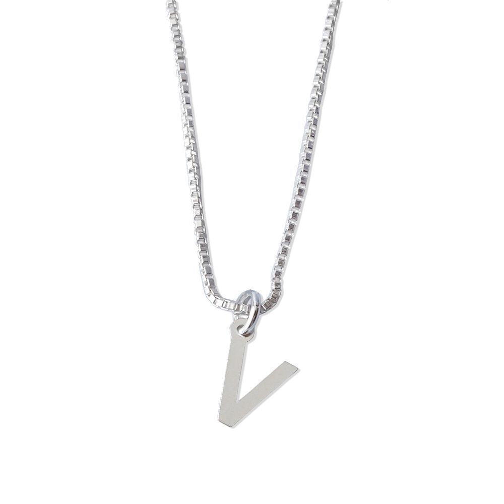 Cadena De Plata Mujer Con Inicial V - MABELITA-0