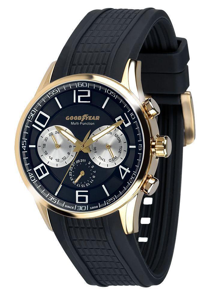 Reloj Multifunción Hombre Golden Black Goodyear Watches-0