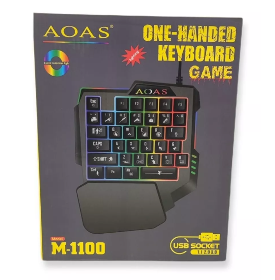 Teclado de una mano Gamer Retroiluminado Aoas-2