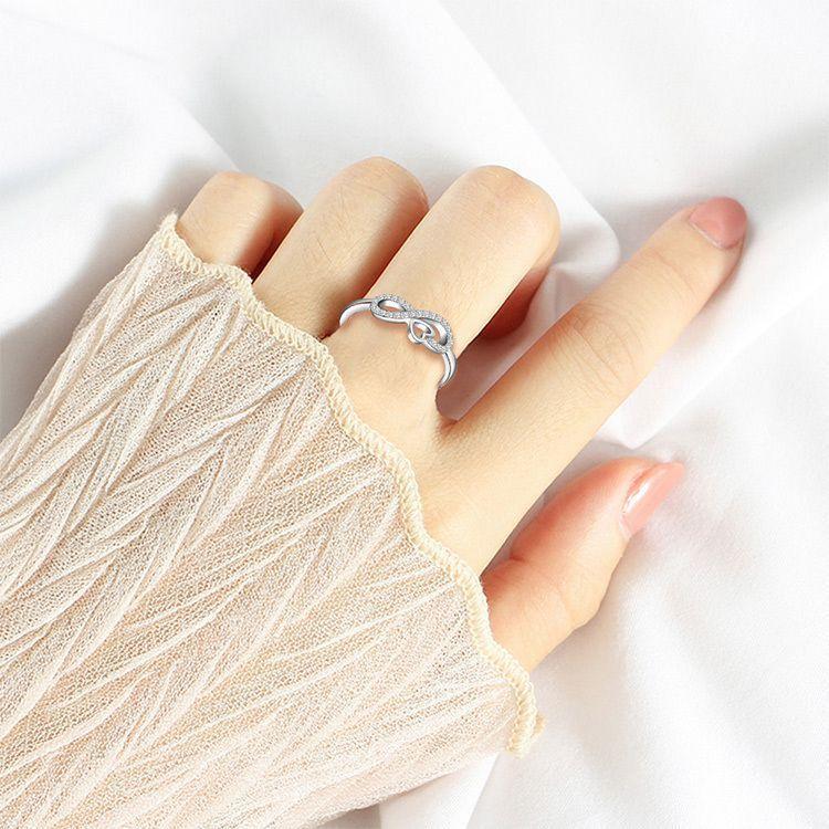 Anillo Infinito Ajustable Plata S925-2