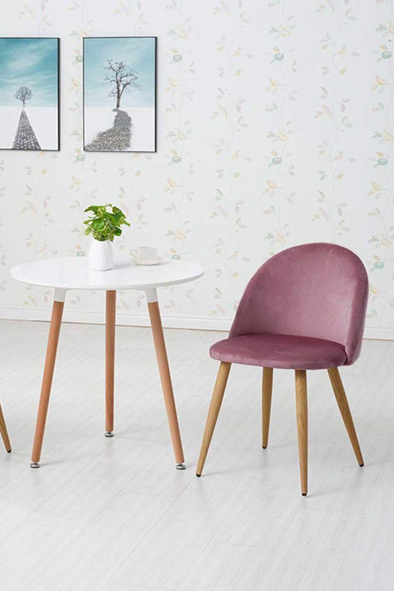 Pack 2 Sillas Comedor Sitial Terciopelo Rosa-18