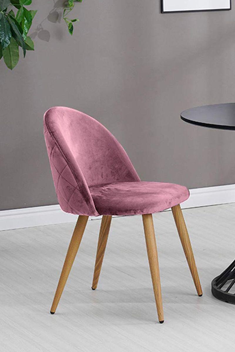 Pack 2 Sillas Comedor Sitial Terciopelo Rosa-26