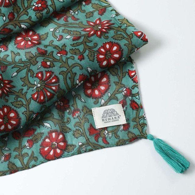 Pañuelo Estampado Verde Cardenales Humana-1