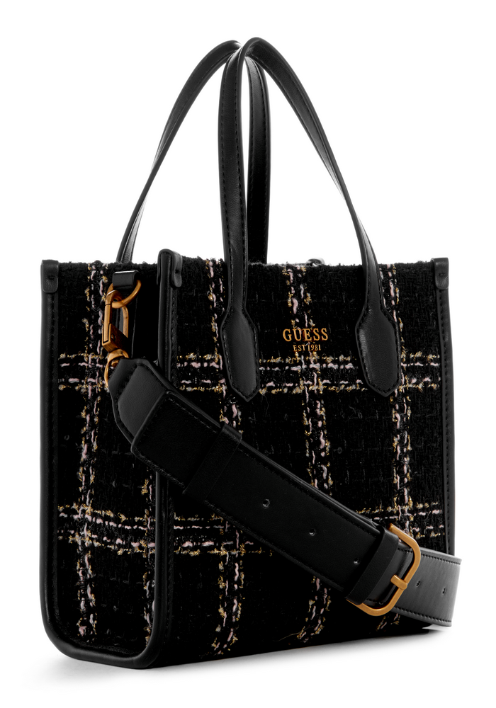 Mini Cartera Silvana Mini Tote Bkw Negro Guess-1