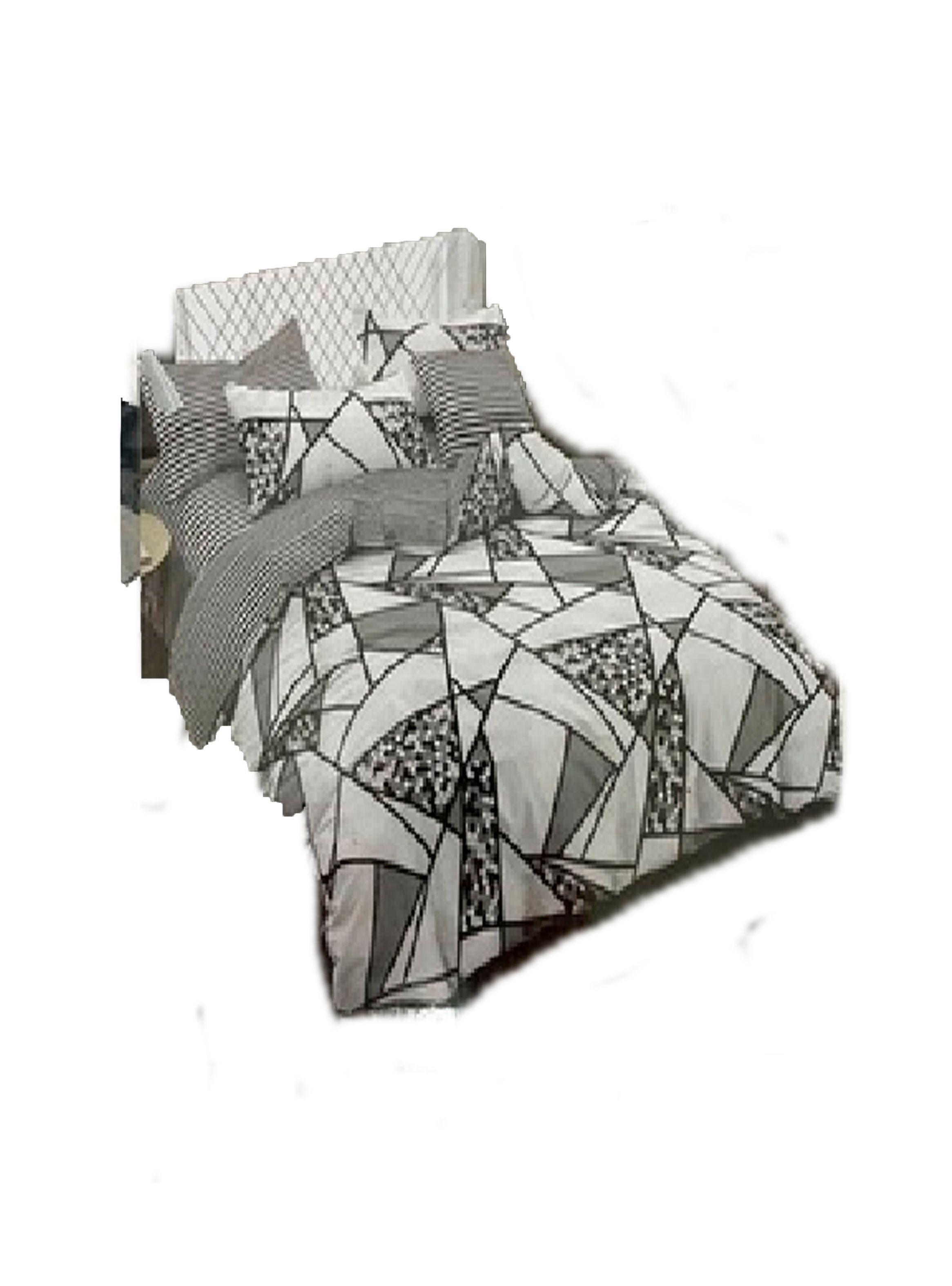 sabana 177 hilos blanco gris diseño 2 plazas -0