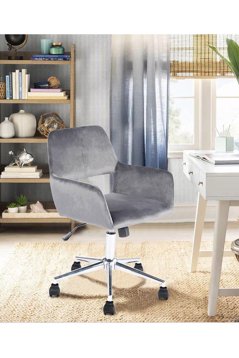 Silla de Escritorio Cromwell Terciopelo Gris-5