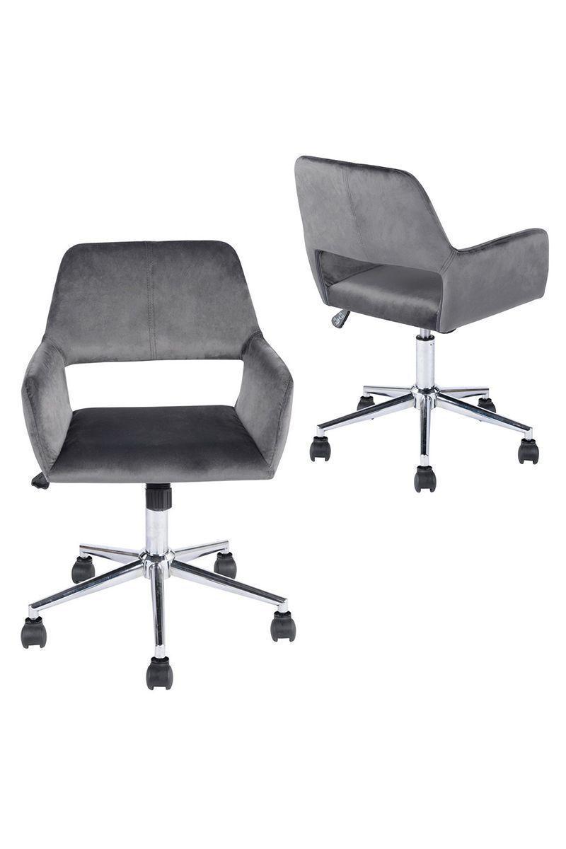 Silla de Escritorio Cromwell Terciopelo Gris-2