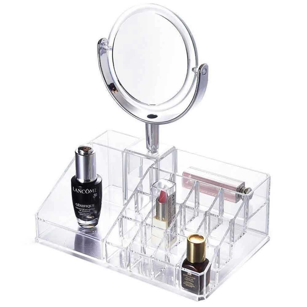 Organizador de cosméticos con espejo removible-0