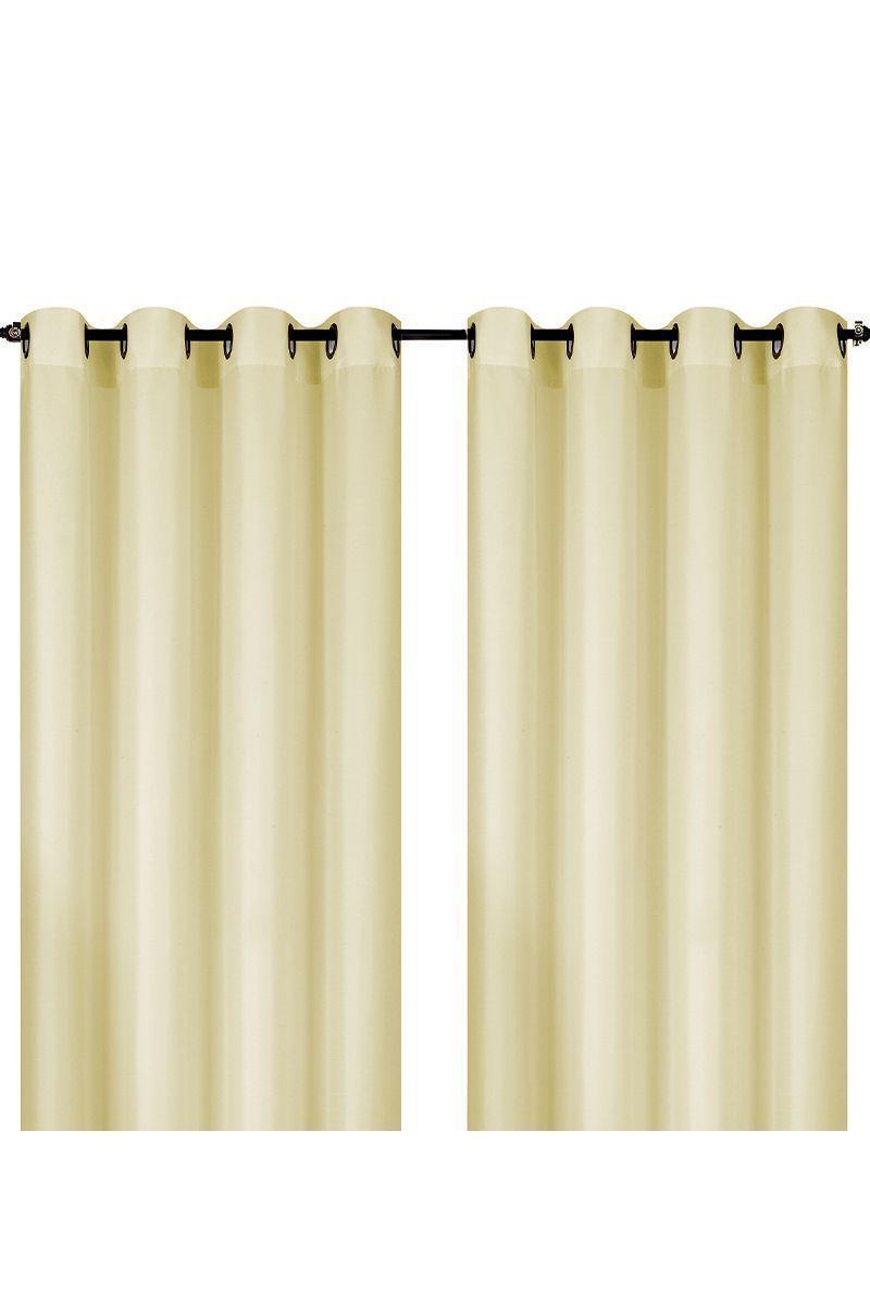 Pack 2 Cortinas de Tela Ojales 140x220 cm Beige-0