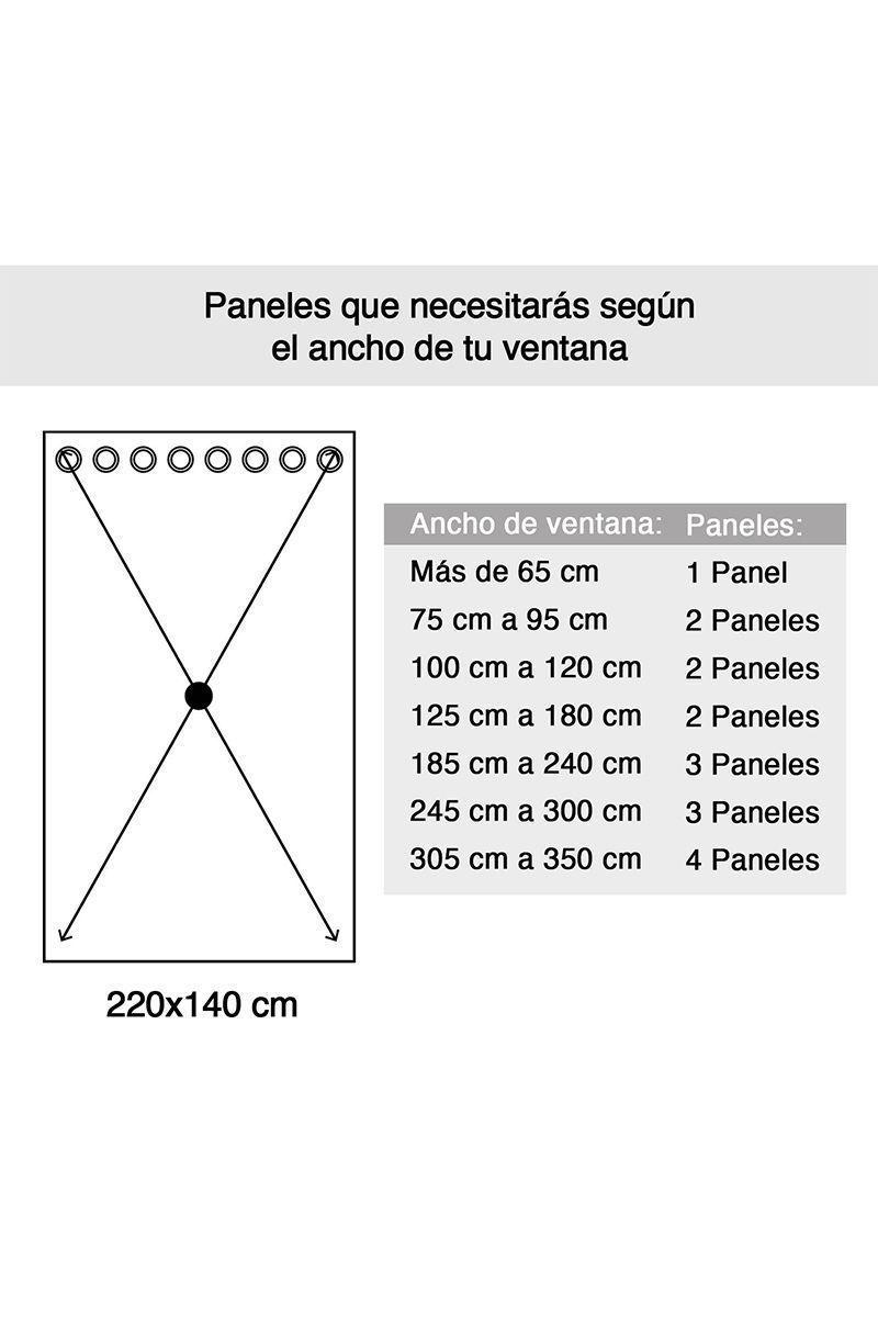 Pack 2 Cortinas de Tela Ojales 140x220 cm Beige-5