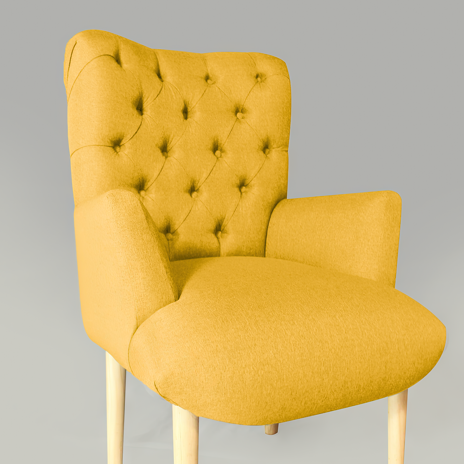 Poltrona Estilo Capitoné Cardiff amarillo-4