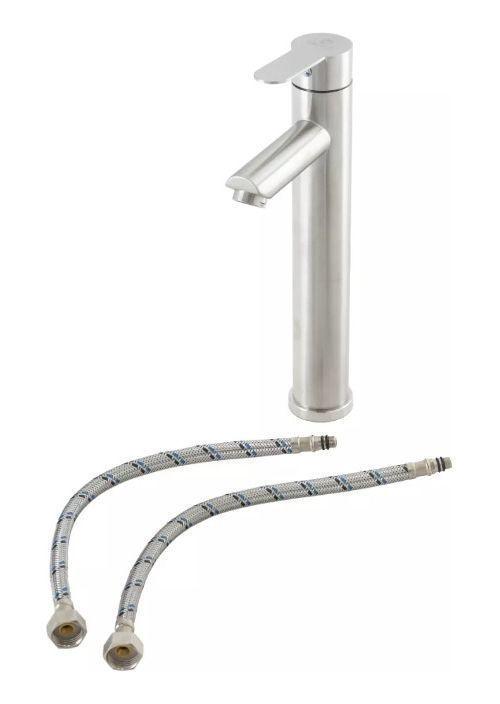 Llave Monomando Lavatorio Modern Alto Inoxidable Taumm-3
