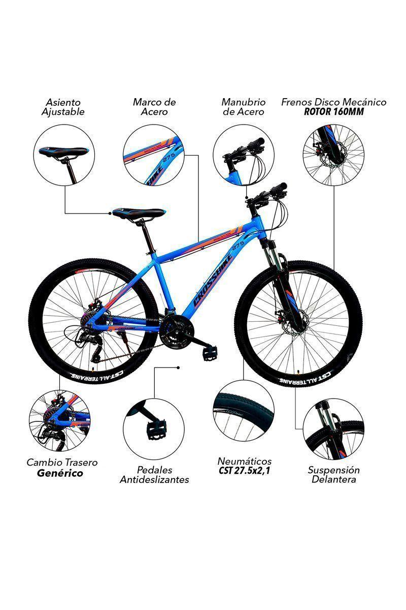 Bicicleta Mountain Bike Knight Aro 27,5" Azul-4
