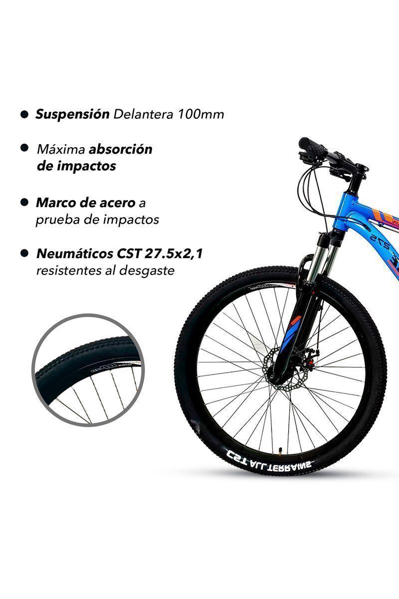 Bicicleta Mountain Bike Knight Aro 27,5" Azul-3