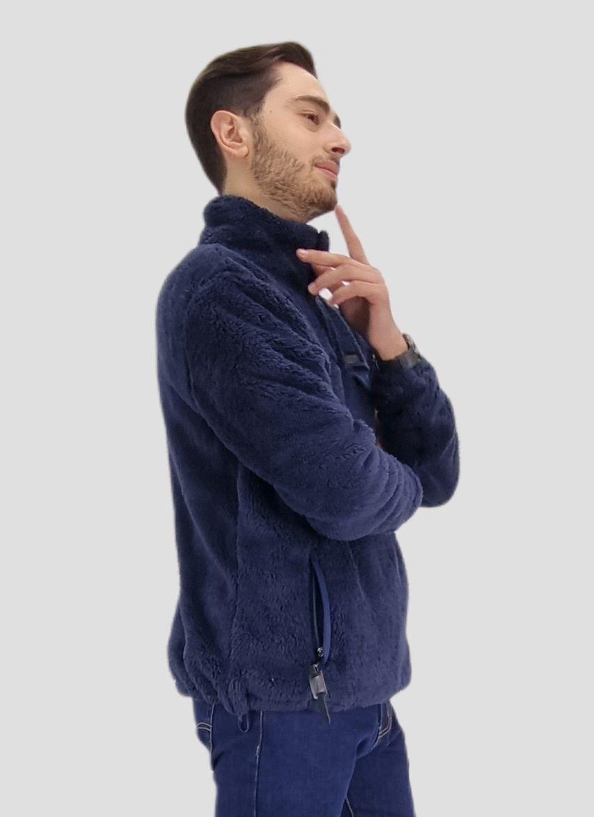 Poleron sherpa broches azul-1