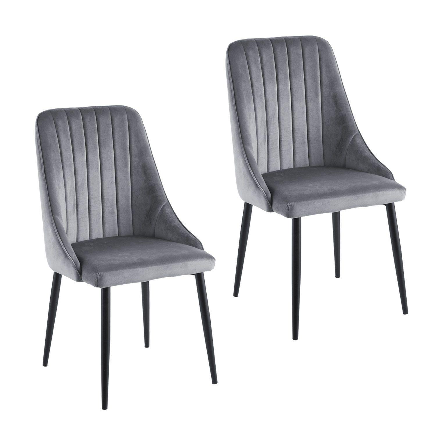 Pack 2 Sillas Comedor Terciopelo Giorgio Gris-0