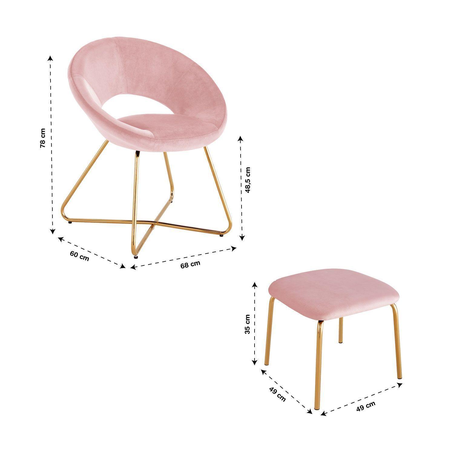 Sitial Poltrona Filippo con Reposapiés Rosa-2
