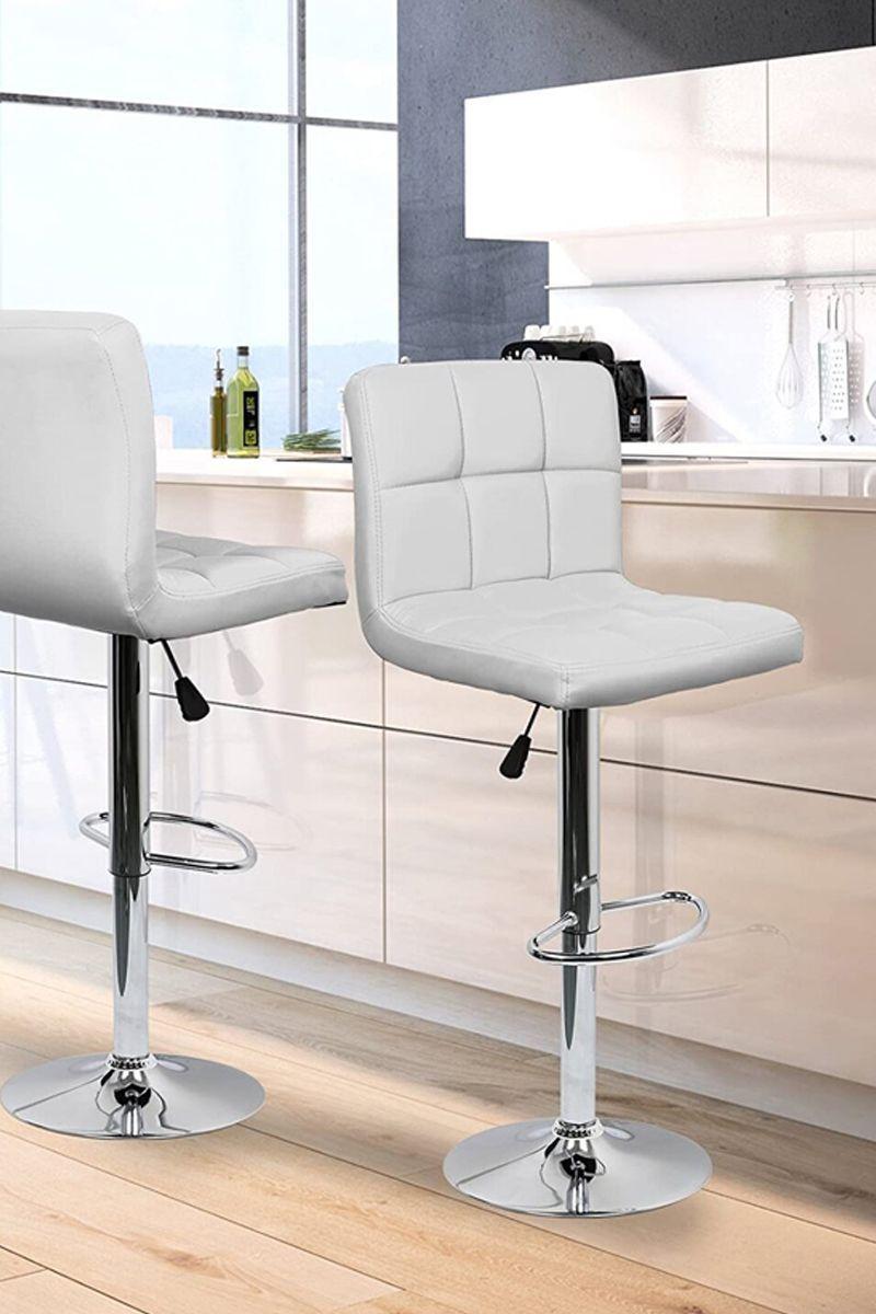 Pack 4 Piso Bar Pu Altura Ajustable Giratorio-1