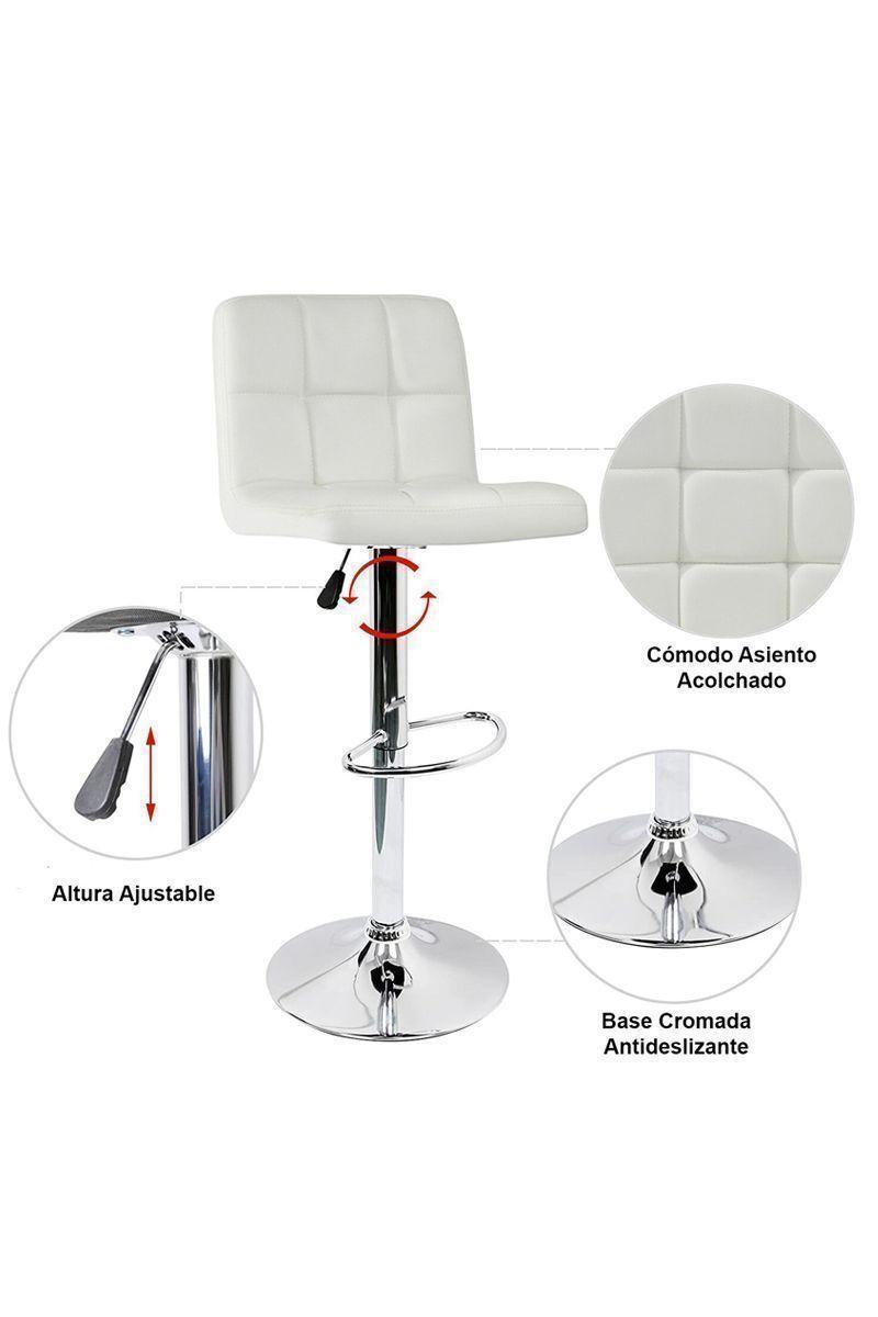 Pack 4 Piso Bar Pu Altura Ajustable Giratorio-4