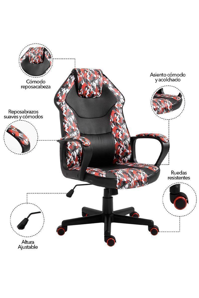 Silla Gamer Legend Pro Altura Ajustable Rojo-4