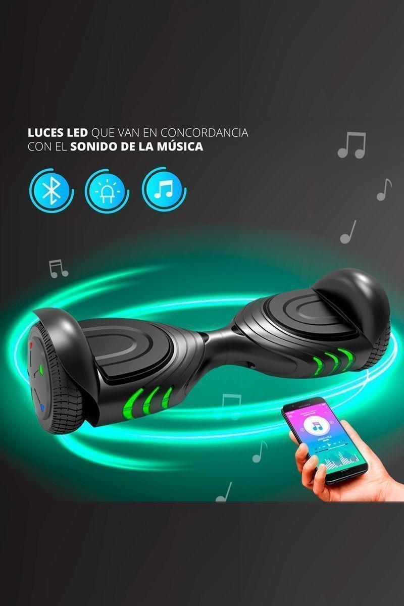 Scooter Hoverboard Bluetooth Luces LED - Negro-4