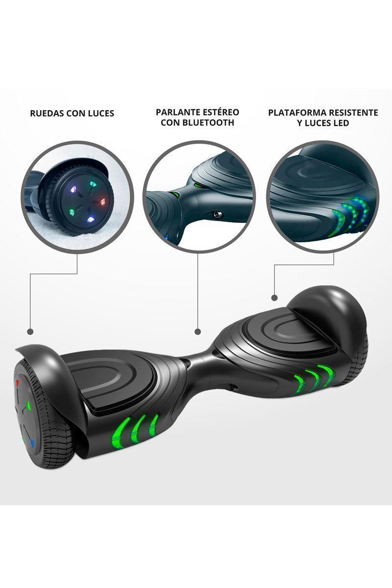Scooter Hoverboard Bluetooth Luces LED - Negro-3