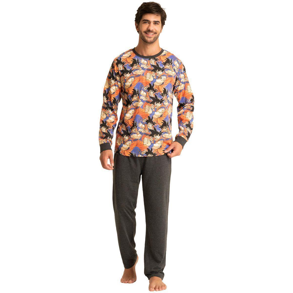 Pijama Algodón Hombre Invierno Dragon Ball Z Goku C1 Top-0
