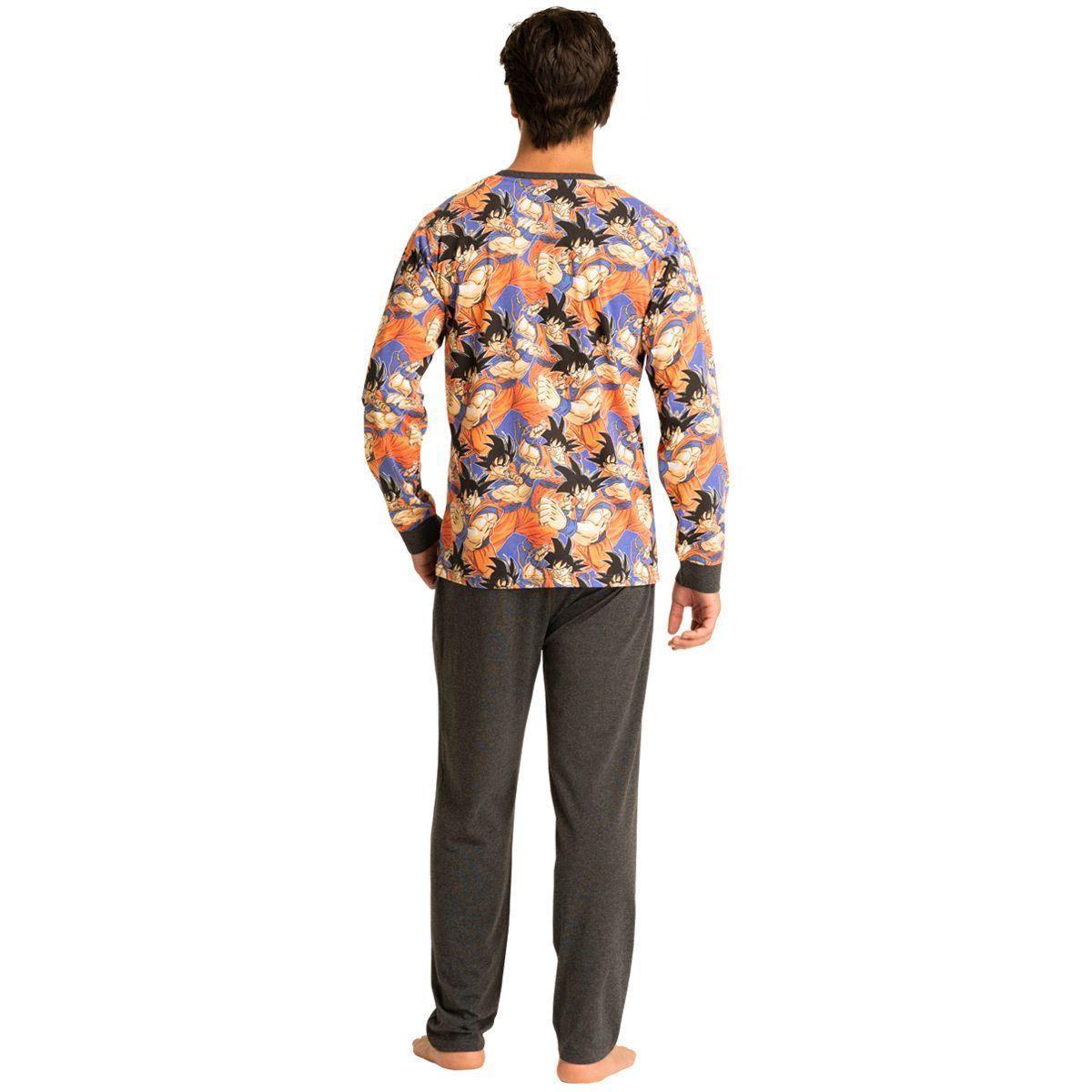 Pijama Algodón Hombre Invierno Dragon Ball Z Goku C1 Top-1