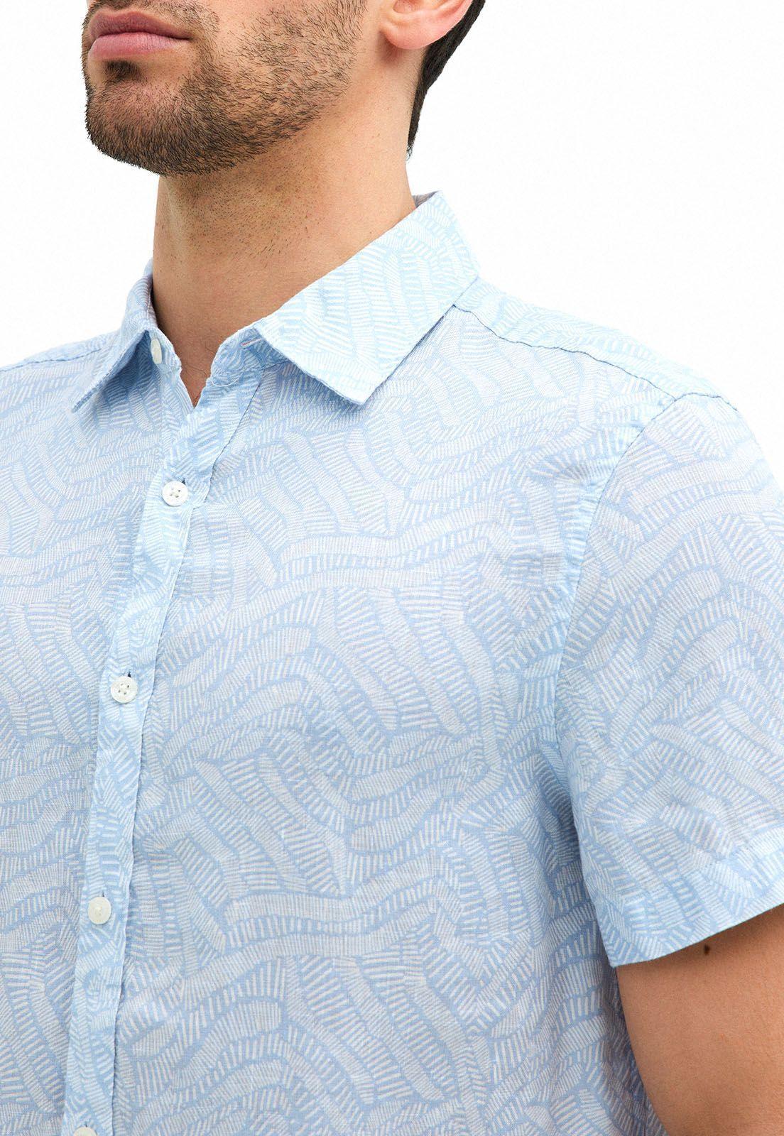 Camisa lino celeste estampada-2