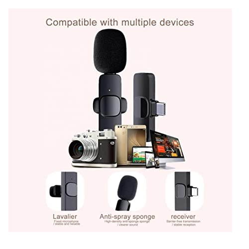 Micrófono De Solapa Inalámbrico Recargable Para Teléfonos Móviles-2