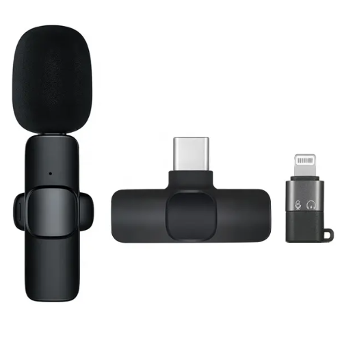 Micrófono De Solapa Inalámbrico Recargable Para Teléfonos Móviles-5