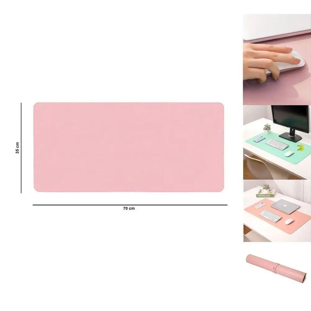 Mouse Pad Alfombrilla Escritorio Grande 70x35 Cm Unicolor (rosado)-1
