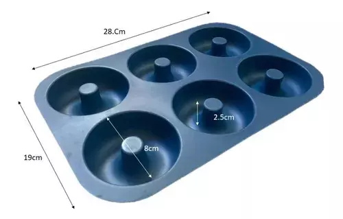 Pack X2 Moldes De Silicona Donas Moldes Donuts Molde Dona 6 AZUL OSCURO-3
