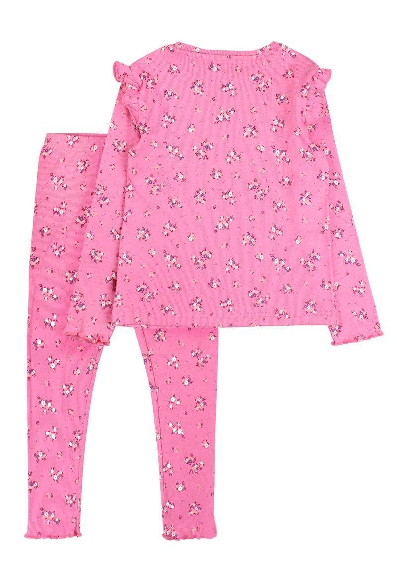 Pijama kids niña rib floral 324-1