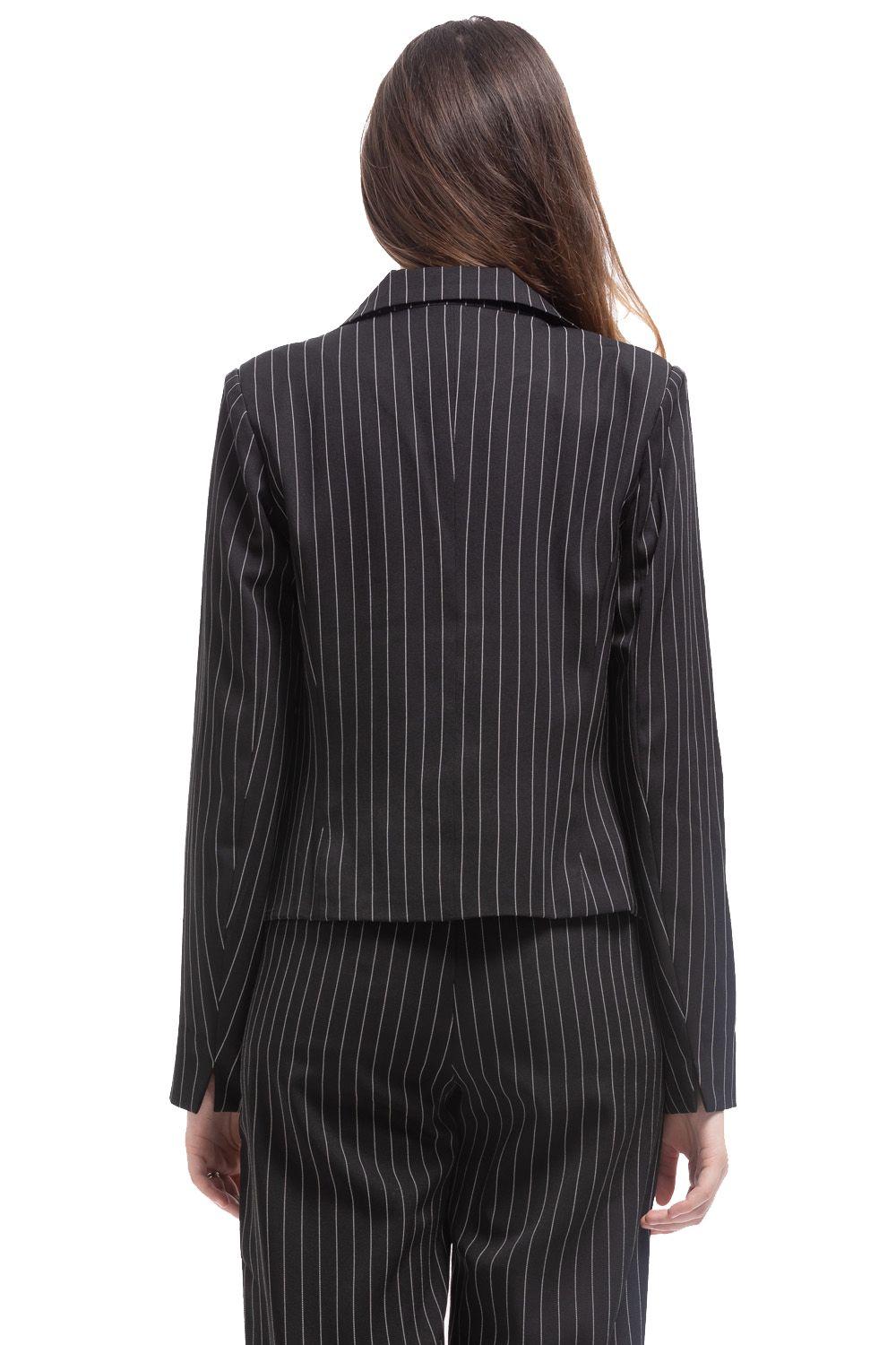 Blazer Rayas Negro Nicopoly-2