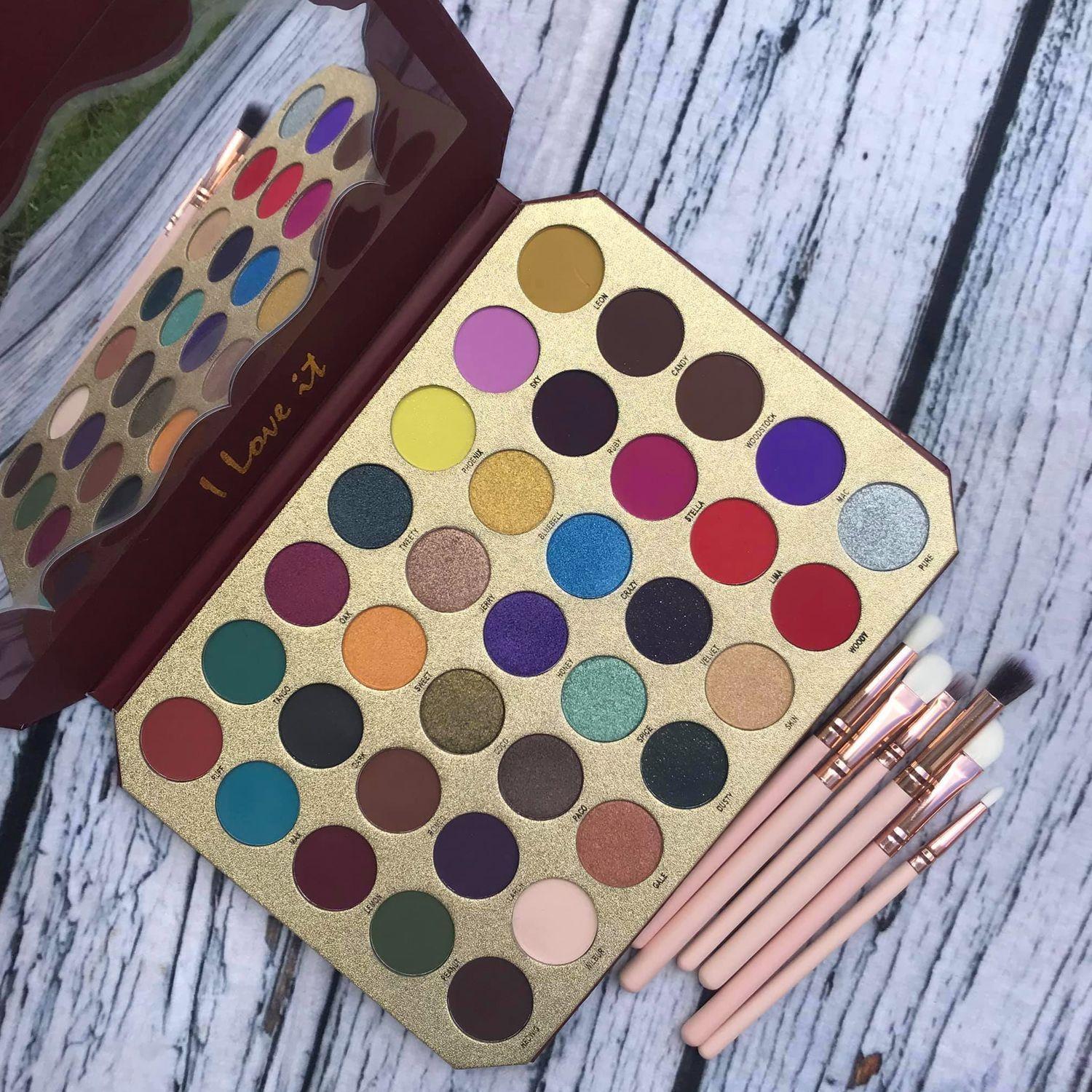 Pack Paleta de Sombras "I Love It" de Candice Cosmetics + Set de 24 Brochas Pastel Lime Party Beauty Creations-4