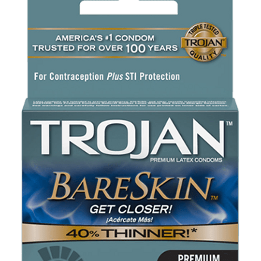 Pack x 3 Condón Trojan Bareskin-0