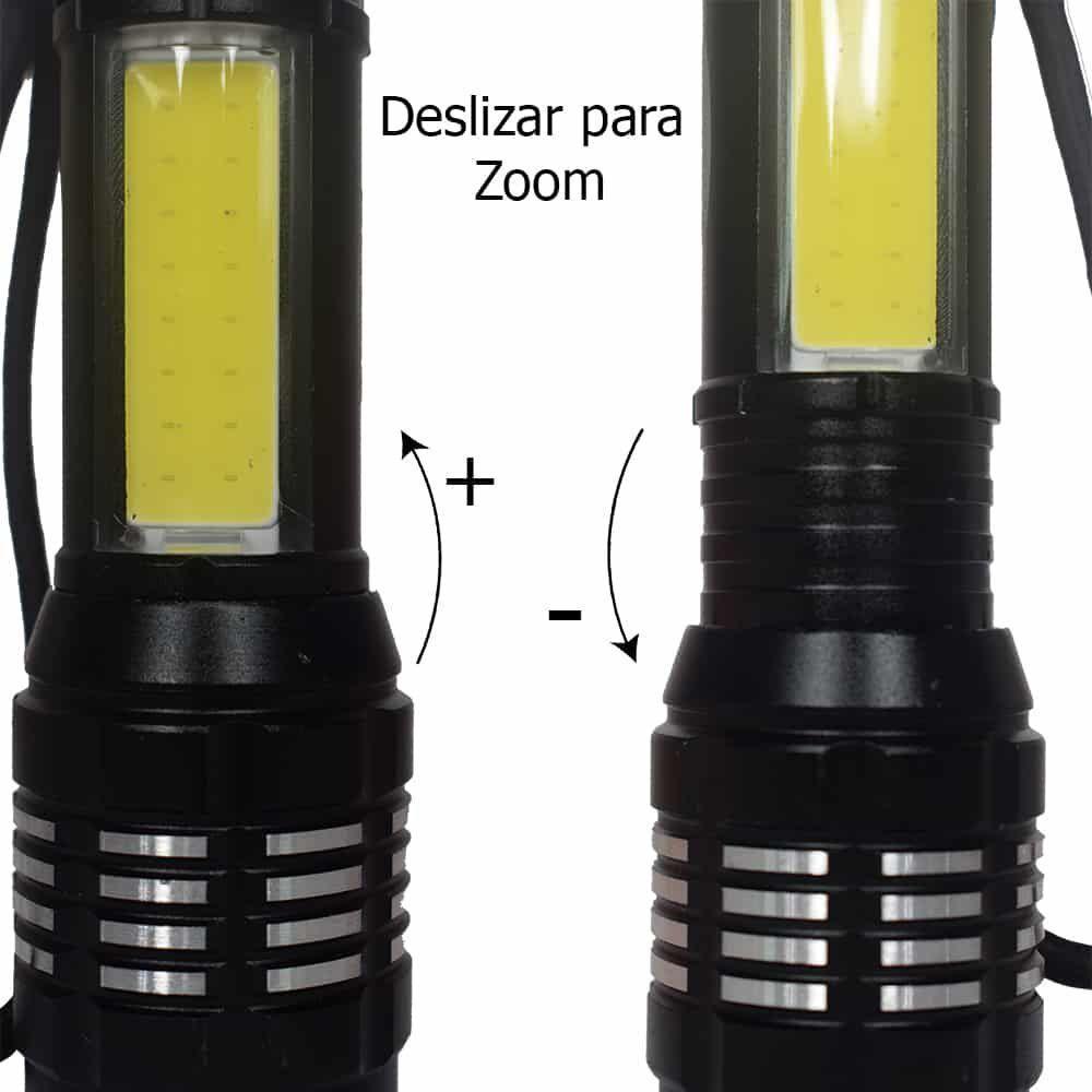 Linterna Multifunciones Power Style – carga USB (Luz, Luz baja, Zoom, Destellos)-2