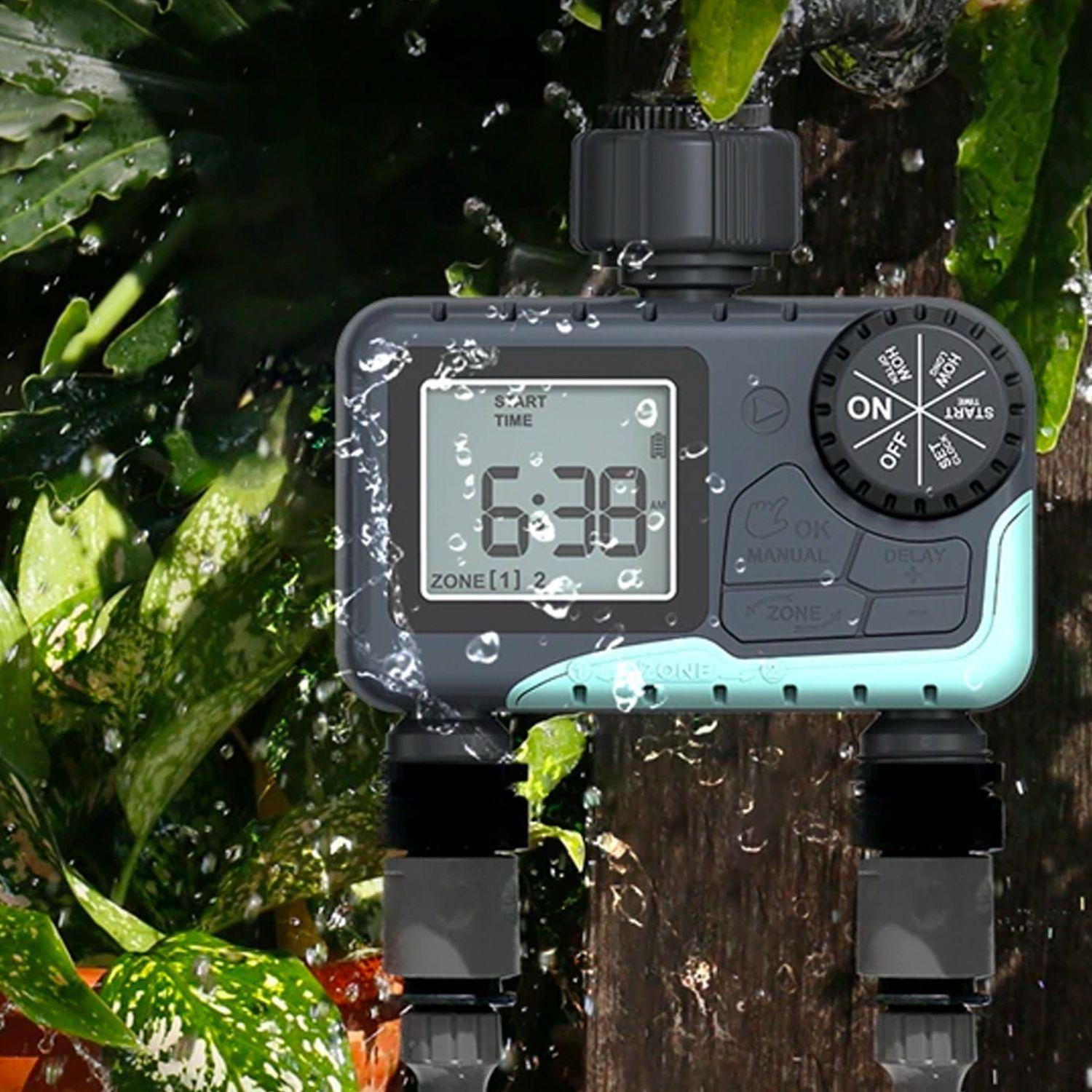 Programador de Riego Digital Para Jardín 2 Zonas-4