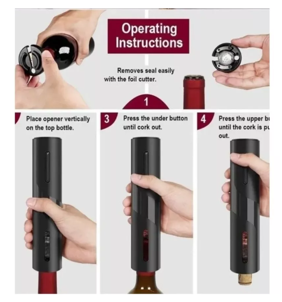 Sacacorchos Eléctrico Destapador De Vino Automatico-1