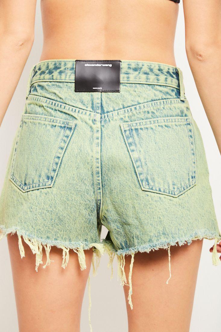 Shorts denim reciclado verde alexander wang talla S -3