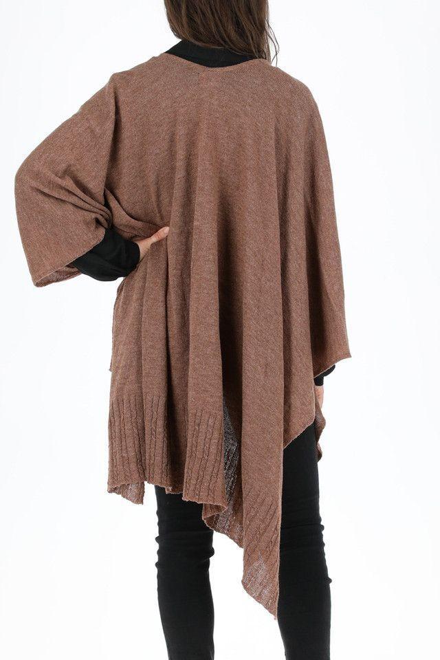Poncho Trenzado Café Humana-1