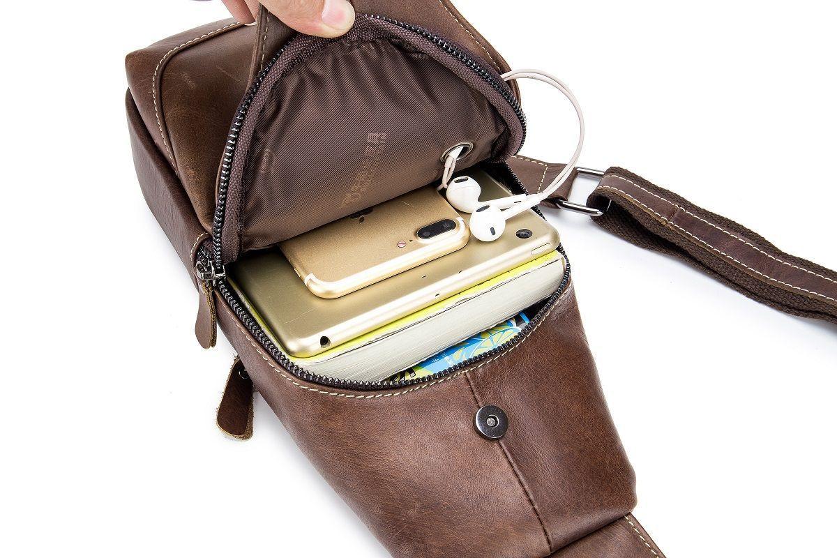 Bolso De Cuero Vintage Cross Body Banano Morral Bullcaptain-2