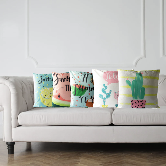 Set de 2 Cojines De Tela Diseño Verano Modelo C 45 X 45CM-2