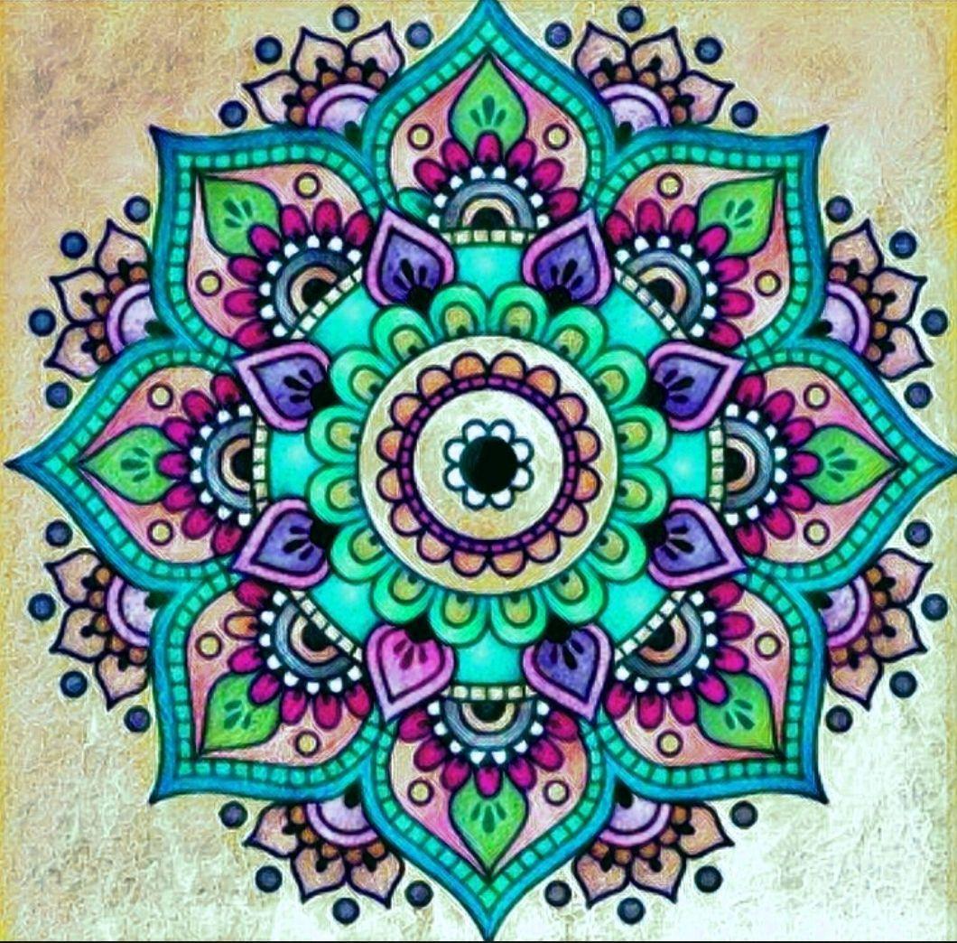Kit de bordados o pintura por diamante Mandala lila 30x30-0