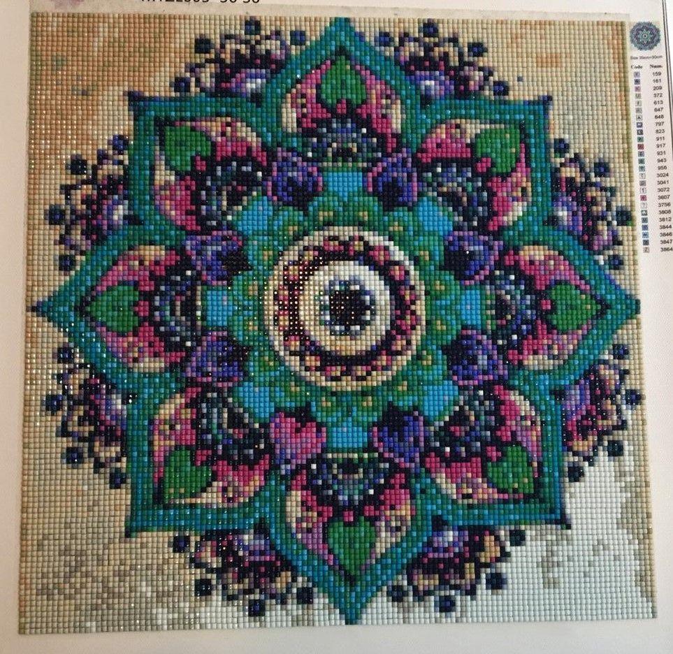 Kit de bordados o pintura por diamante Mandala lila 30x30-1