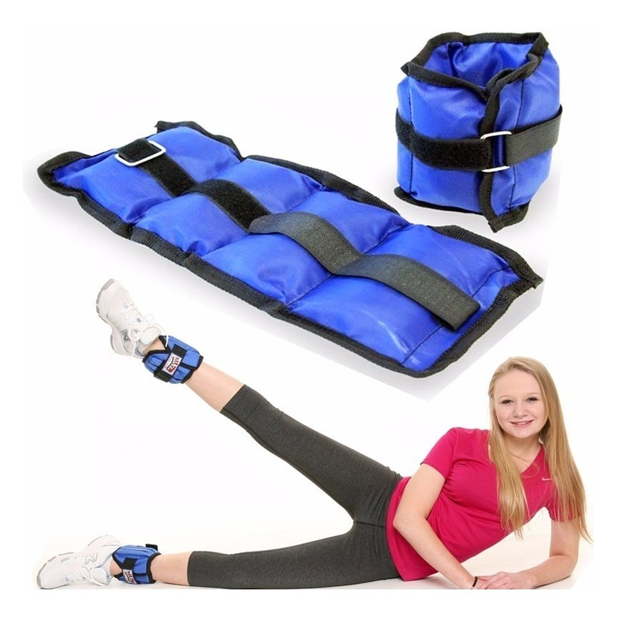 PAR TOBILLERAS PESO AJUSTABLE EJERCICIO 0,5 KG – TOTAL 1KG-2