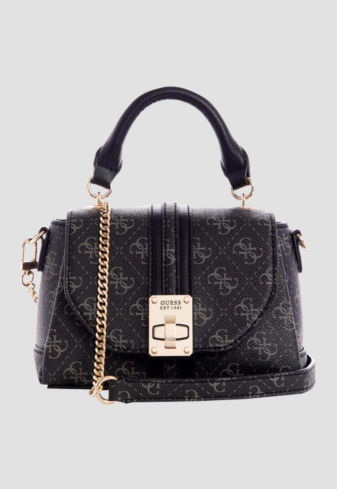 Mini Cartera Kasinta Top Handle Flap Carbón Guess-0